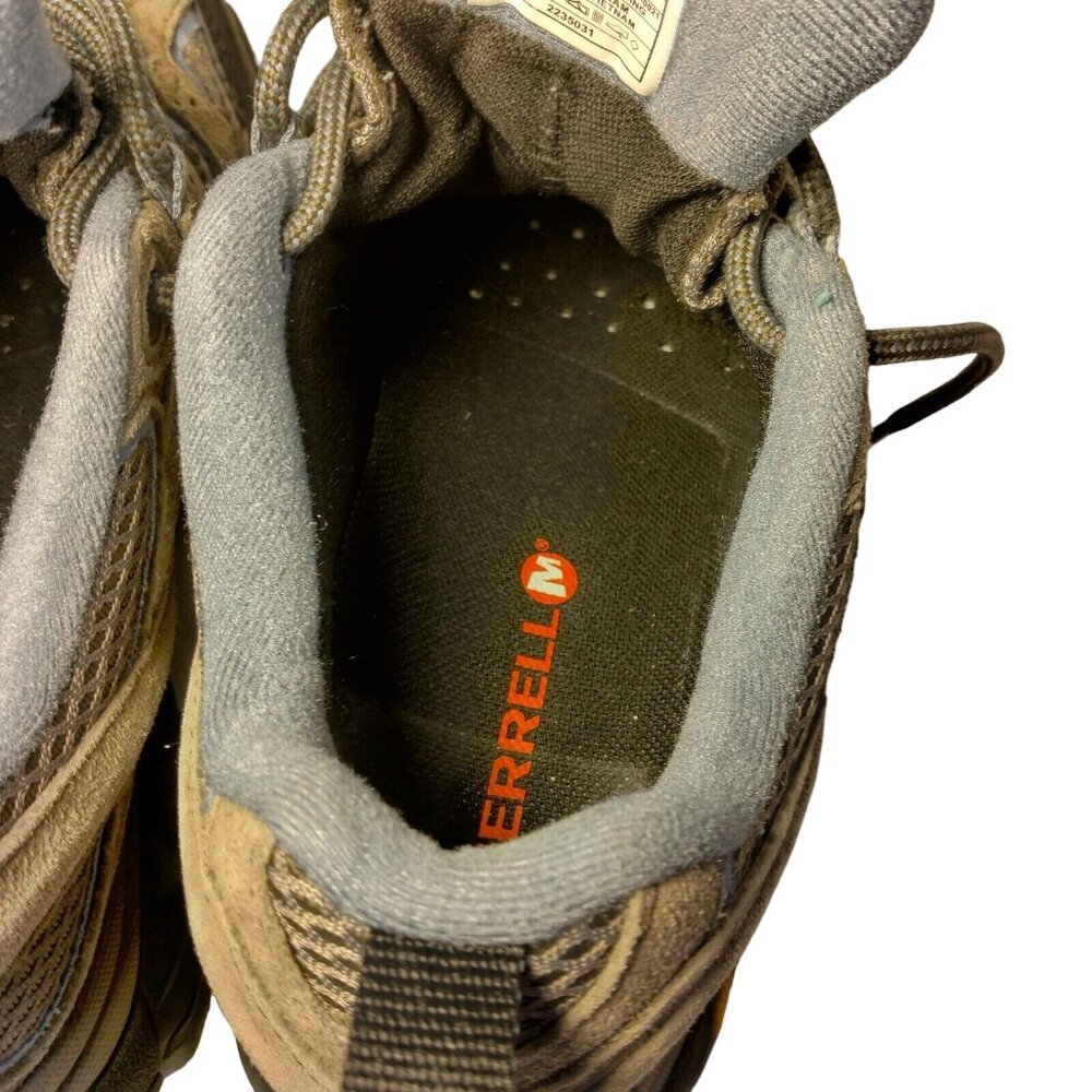 Merrell Moab Shoes Women 7 Gray Blue Mesh Hiking Hike Work Lace Up Vibram - Picture 12 of 16